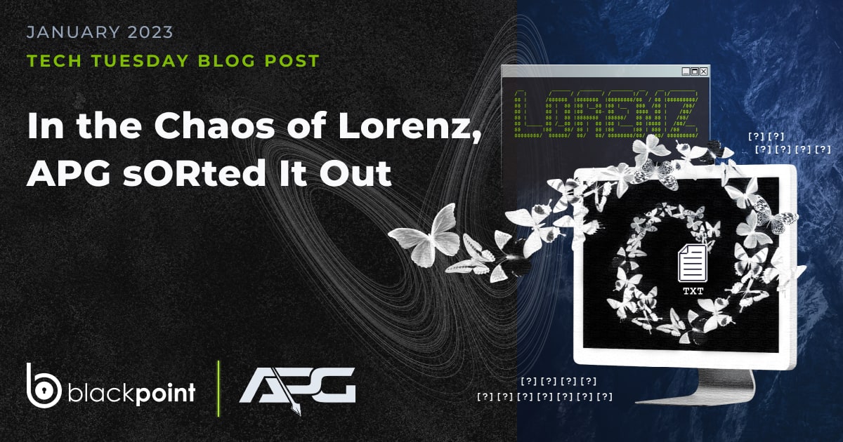 In the Chaos of Lorenz, APG sORted It Out - Blackpoint