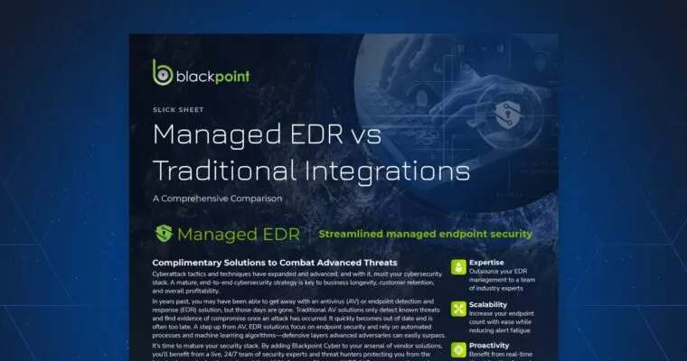 Managed EDR vs Integrations Slick Sheet