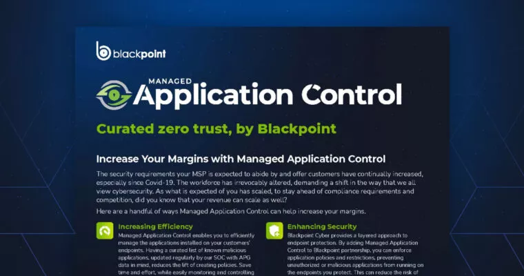 How to Increase Margins with Managed Application Control slick sheet