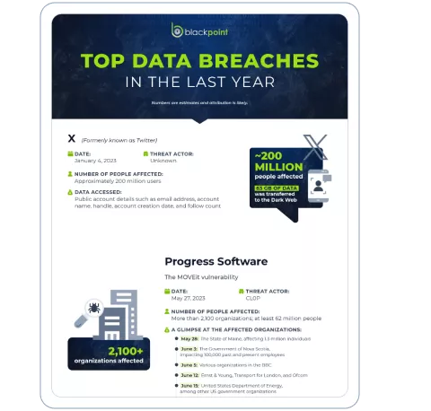 Top Data Breaches in the Last Year Infographic Mockup